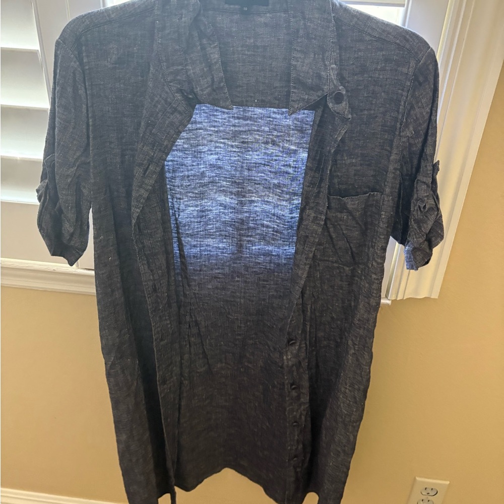 Theory linen button down summer dress